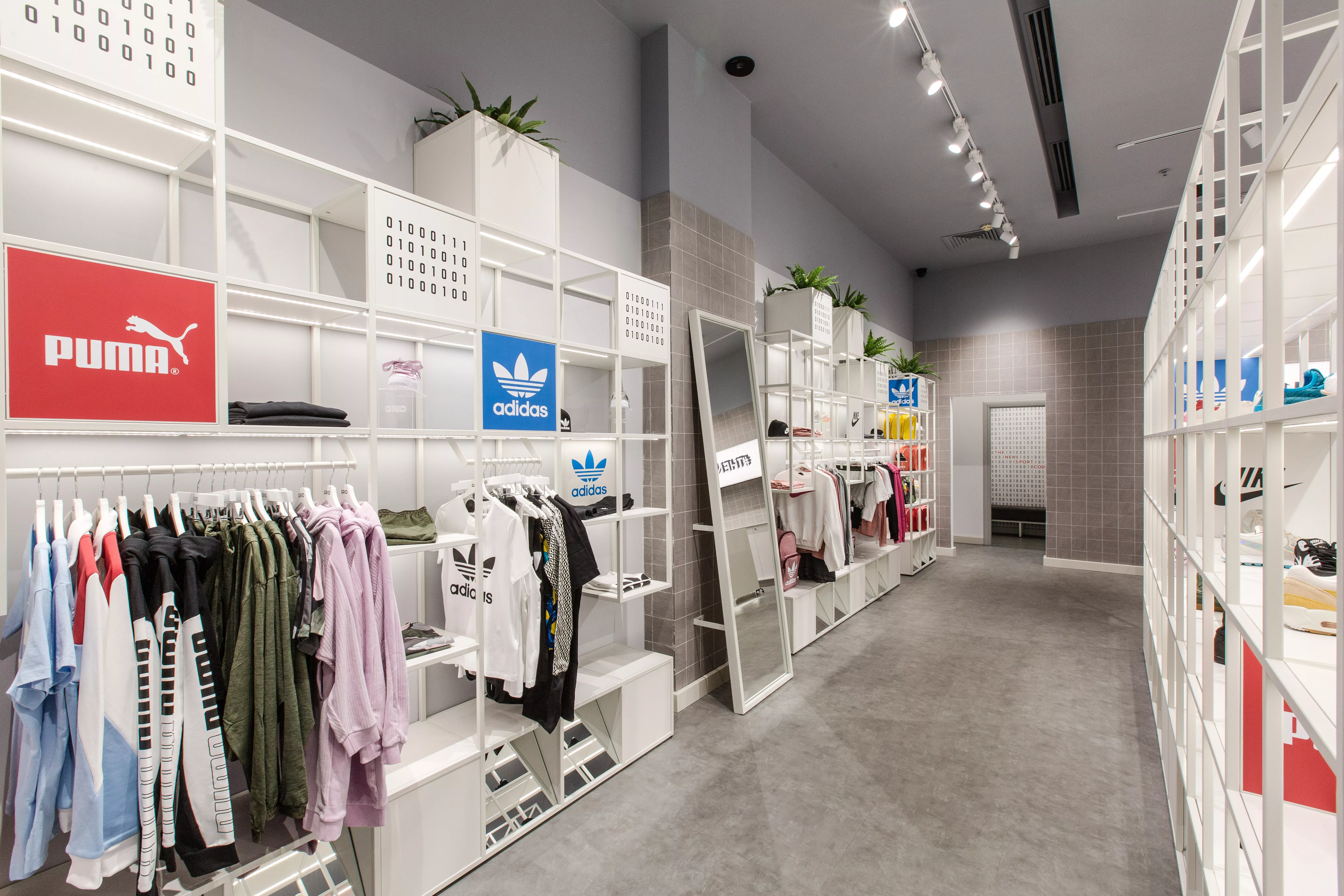 HIMACS Concrete creates a cool, urban look in  GRID store