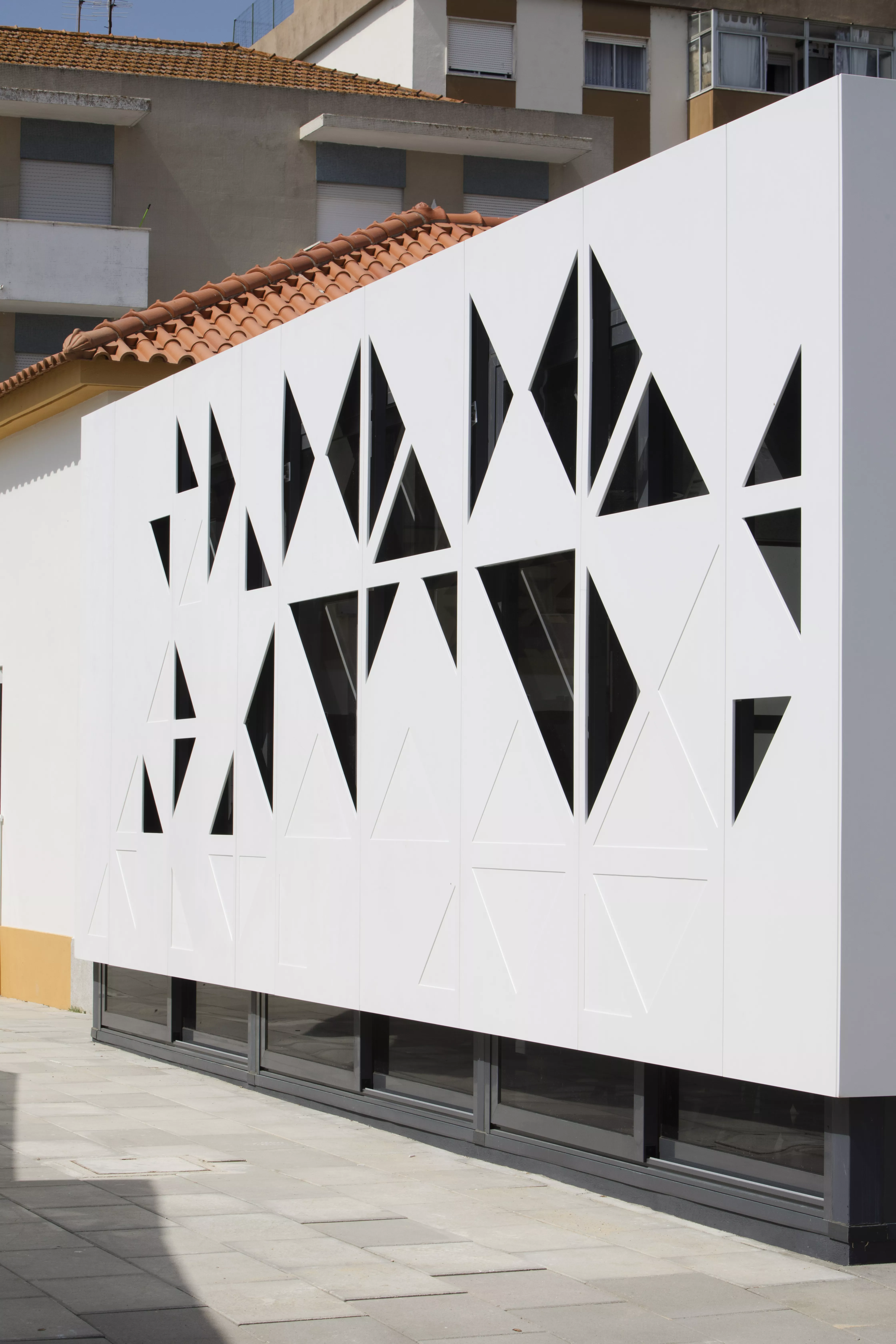 Spectacular HIMACS façade: traditional school architecture meets high-tech material 