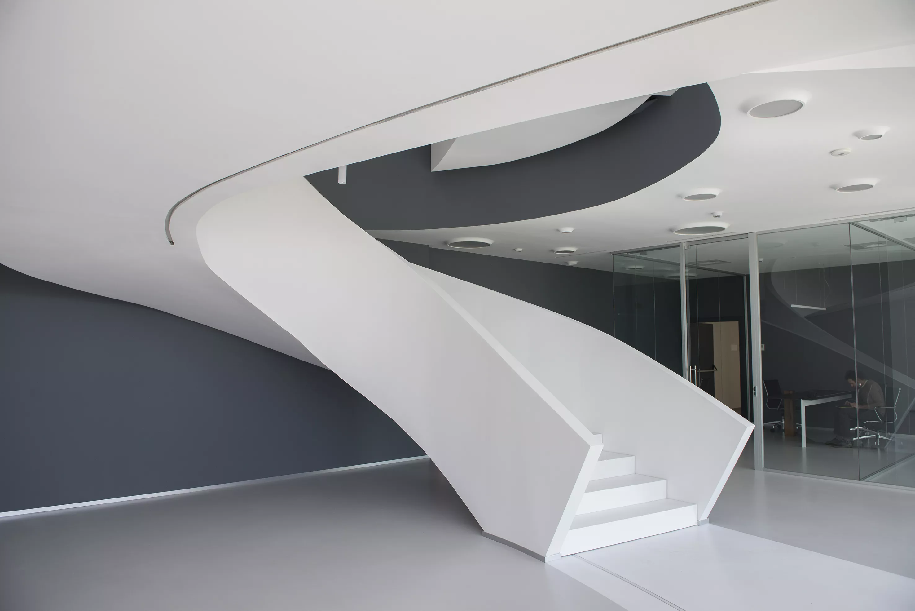 A sculptural staircase in HIMACS