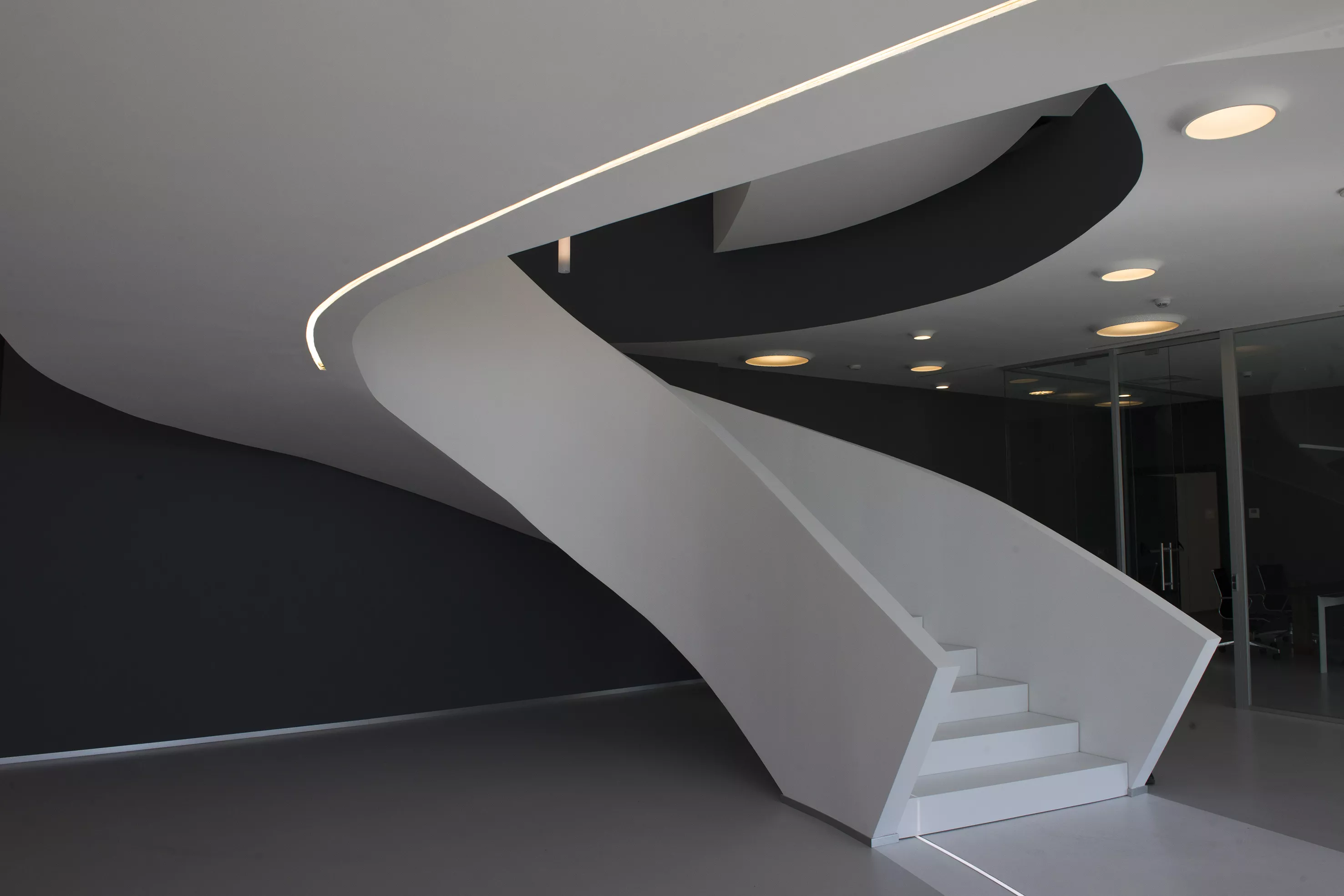 A sculptural staircase in HIMACS