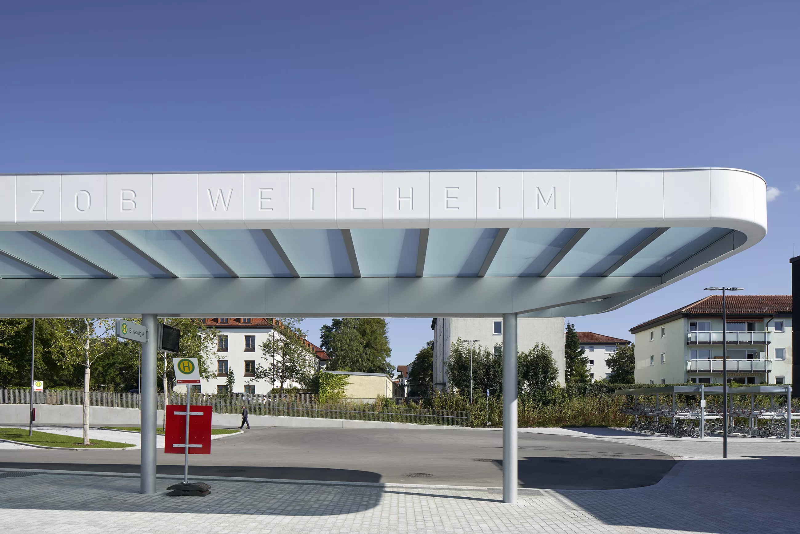 Translucent surround in HIMACS illuminates central bus station in Germany