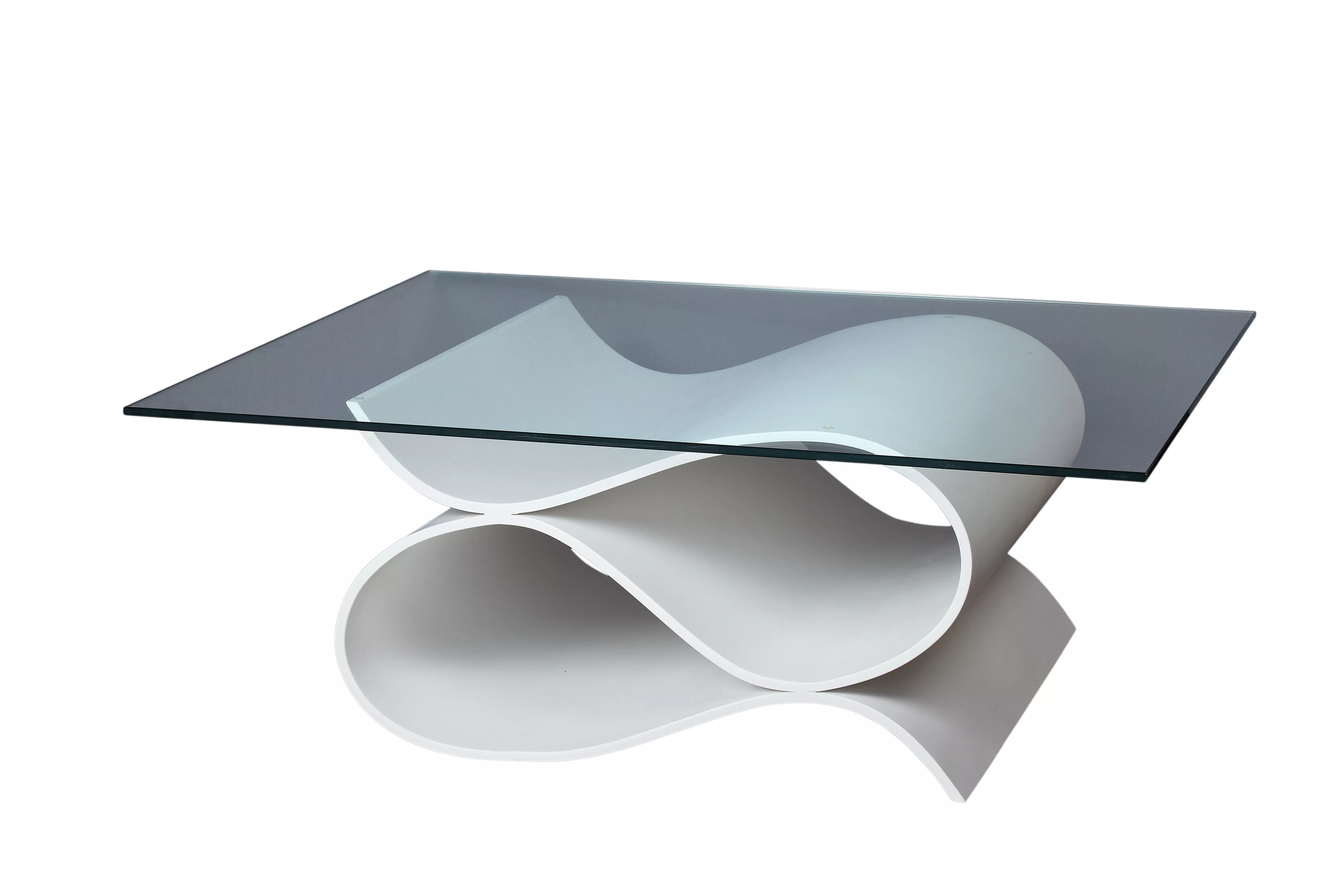 The Ripple Table, made with HIMACS Ultra-Thermoforming, featured at 100% Design