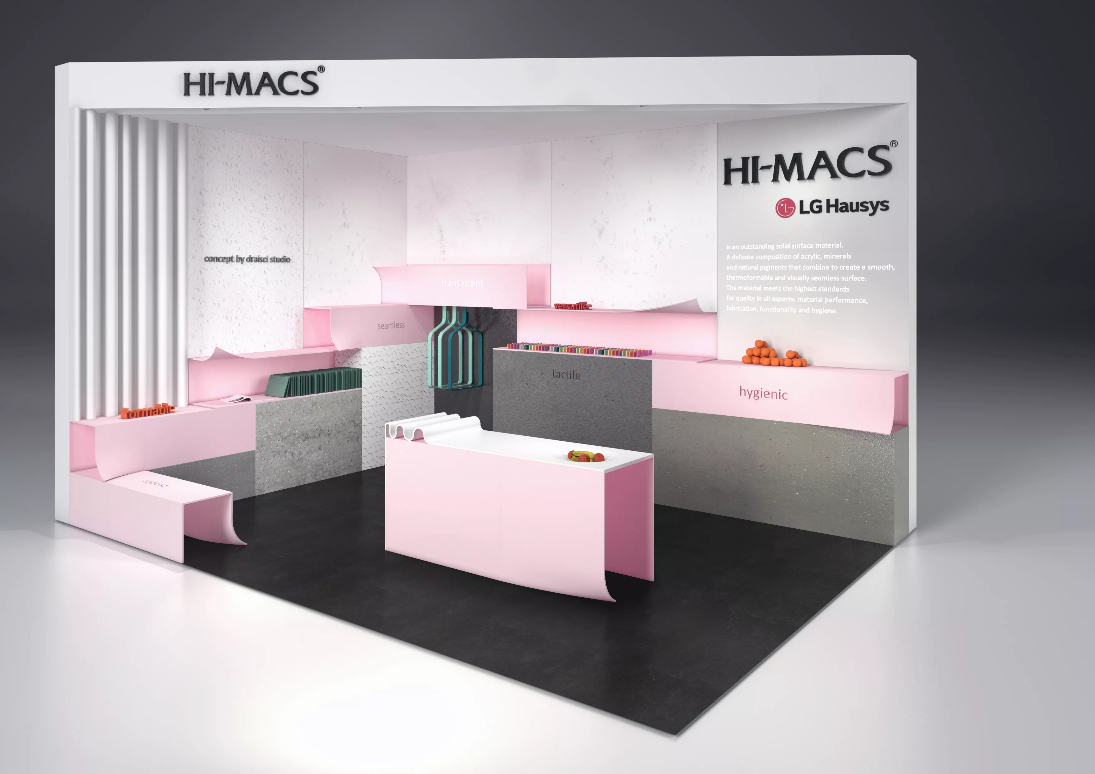 HIMACS: LX Hausys torna a Retail Design Expo con i colori 2018 e la nuova formula Ultra-Thermoforming